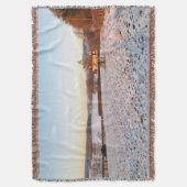 イギリス冬の夕日パーソナライズされた- スローブランケット (正面縦)