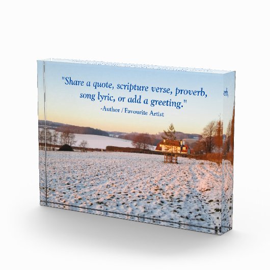 イギリス冬の夕日パーソナライズされた- フォトブロック (右)