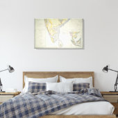 イギリス南部インドの地図， 1872 キャンバスプリント (インサイチュ (寝室))