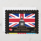 イギリス国旗とビッグベン2026ハッピーニューイヤーUK シーズンカード (正面)