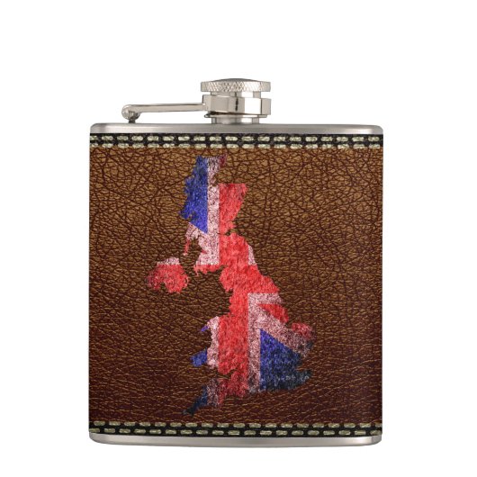 イギリス国旗と地図 フラスク (正面)