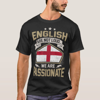 イギリス国旗と情熱的な英語の女の子&女性 Tシャツ