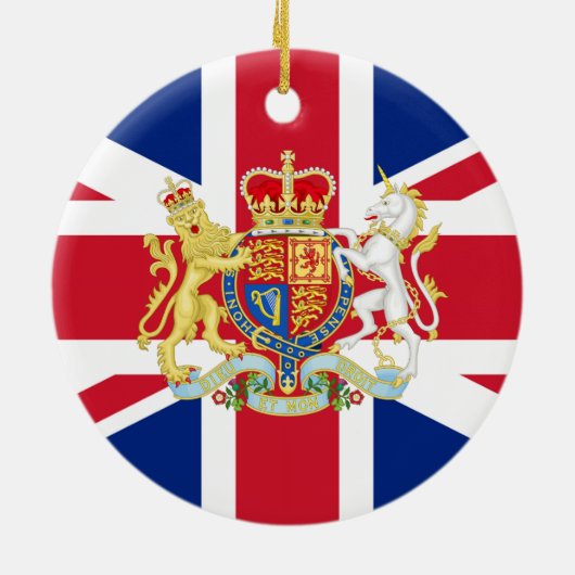 イギリス国旗と王室の紋章 セラミックオーナメント (裏面)