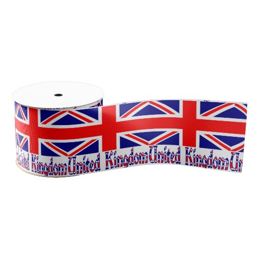 イギリス国旗とVinqueフォント グログランリボン (リール)