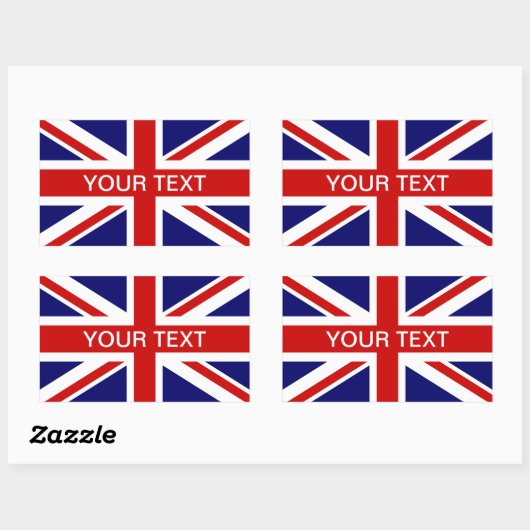 イギリス国旗のシール | personalizable union jack 長方形シール (シート)