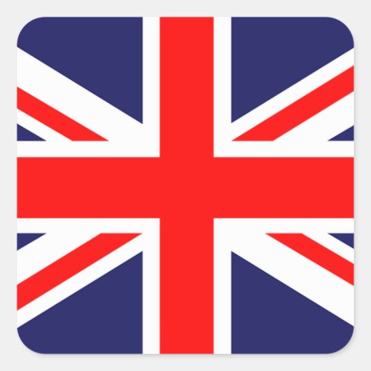 イギリス国旗のステッカー。 スクエアシール (正面)