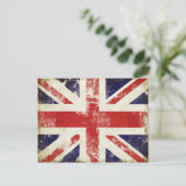 イギリス国旗のダメージ加工ポストカード ポストカード (スタンド正面)