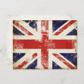 イギリス国旗のダメージ加工ポストカード ポストカード (正面/裏面)