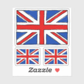 イギリス国旗のドードルスケッチシール シール (シート)