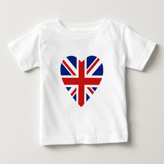 イギリス国旗のハートTシャツ ベビーTシャツ (正面)