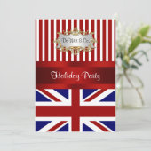 イギリス国旗のパーティの招待状赤白青V2 招待状 (スタンド正面)