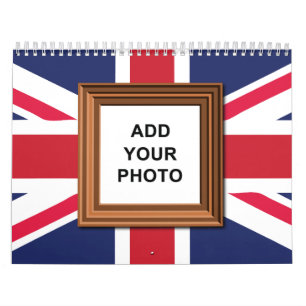 イギリス国旗のユニオンジャックあなたの写真を追加ヴィンテージ2025 カレンダー
