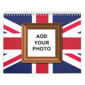 イギリス国旗のユニオンジャックあなたの写真を追加ヴィンテージ2025 カレンダー (カバー)