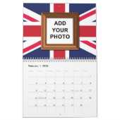 イギリス国旗のユニオンジャックあなたの写真を追加ヴィンテージ2025 カレンダー (2月 2026)