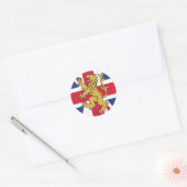 イギリス国旗のライオン ラウンドシール (封筒)