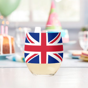 イギリス国旗のワイングラス ステムなしワイングラス