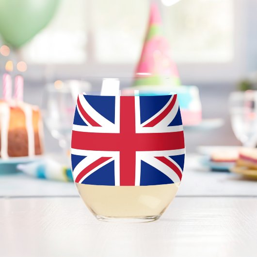 イギリス国旗のワイングラス ステムなしワイングラス (インサイチュ (バースデー))