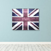 イギリス国旗のヴィンテージウッド キャンバスプリント (インサイチュ (ウッドフロア))