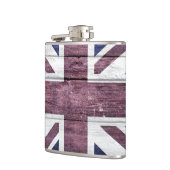 イギリス国旗のヴィンテージウッド フラスク (左)