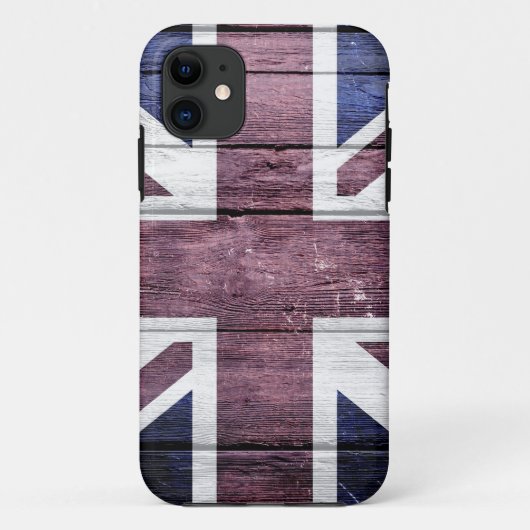 イギリス国旗のヴィンテージウッド Case-Mate iPhoneケース (裏面)