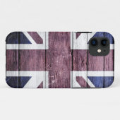イギリス国旗のヴィンテージウッド Case-Mate iPhoneケース (裏面(横))