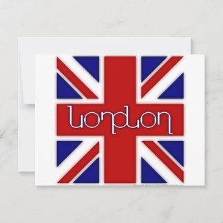 イギリス国旗の上に「ロンドン」のアンビグラム