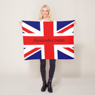 イギリス国旗の個人用設定 – ユニオンジャック フリースブランケット