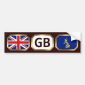 イギリス国旗の地図コードバンパーステッカー バンパーステッカー (正面)