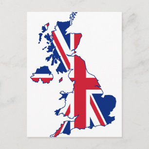 イギリス国旗の地図 ポストカード