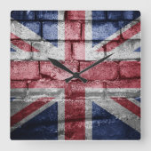 イギリス国旗の壁 スクエア壁時計 (正面)