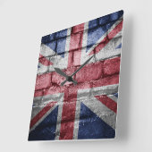 イギリス国旗の壁 スクエア壁時計 (傾斜)
