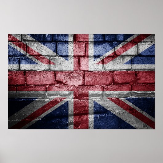 イギリス国旗の壁 ポスター (正面)