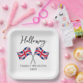 イギリス国旗の家族の懇親会 ペーパープレート (パーティー)