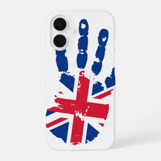 イギリス国旗の手形 iPhone 16ケース (裏面)
