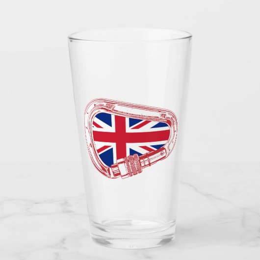 イギリス国旗の登山カラビナー タンブラーグラス (正面)