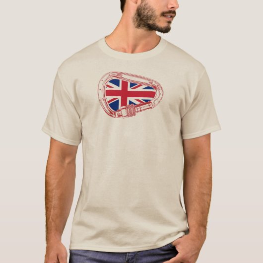 イギリス国旗の登山カラビナー Tシャツ (正面)