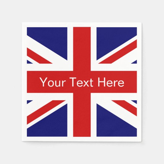 イギリス国旗の紙ナプキン | ユニオンジャックデザイン スタンダードカクテルナプキン (正面)