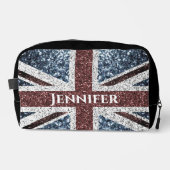 イギリス国旗の素朴なスパークル名前をカスタムする文字 ドップキット (正面)