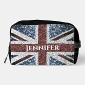 イギリス国旗の素朴なスパークル名前をカスタムする文字 ドップキット (裏面)