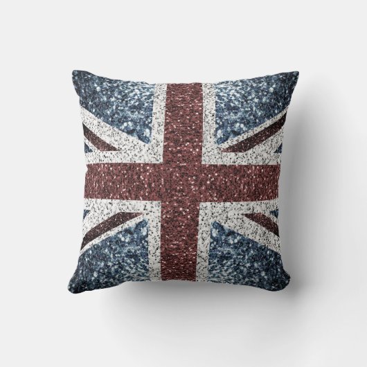 イギリス国旗の素朴ヴィンテージのグリッターきらきら光る クッション (裏面)