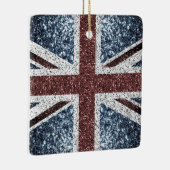 イギリス国旗の素朴ヴィンテージのグリッターきらきら光る セラミックオーナメント (右)