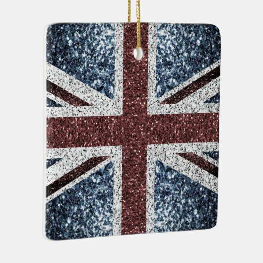 イギリス国旗の素朴ヴィンテージのグリッターきらきら光る セラミックオーナメント (右)