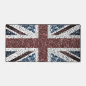 イギリス国旗の素朴ヴィンテージのグリッターきらきら光る デスクマット (正面)