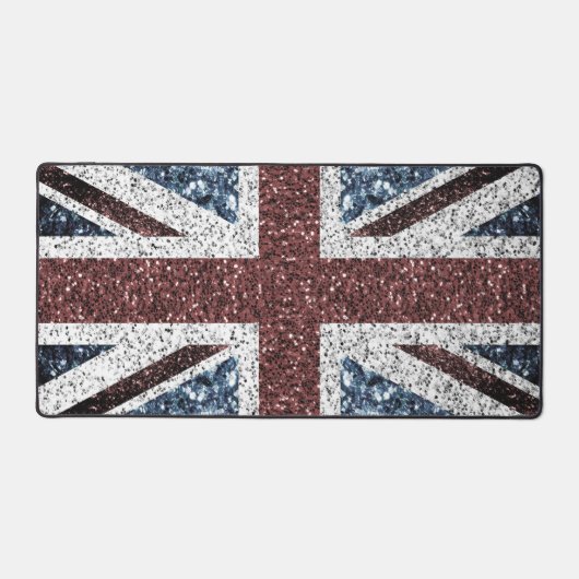 イギリス国旗の素朴ヴィンテージのグリッターきらきら光る デスクマット (正面)