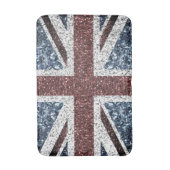 イギリス国旗の素朴ヴィンテージのグリッターきらきら光る バスマット (正面縦)