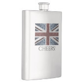 イギリス国旗の素朴ヴィンテージのグリッターきらきら光る フラスク (右)