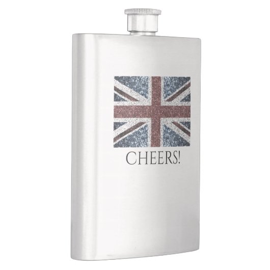 イギリス国旗の素朴ヴィンテージのグリッターきらきら光る フラスク (右)