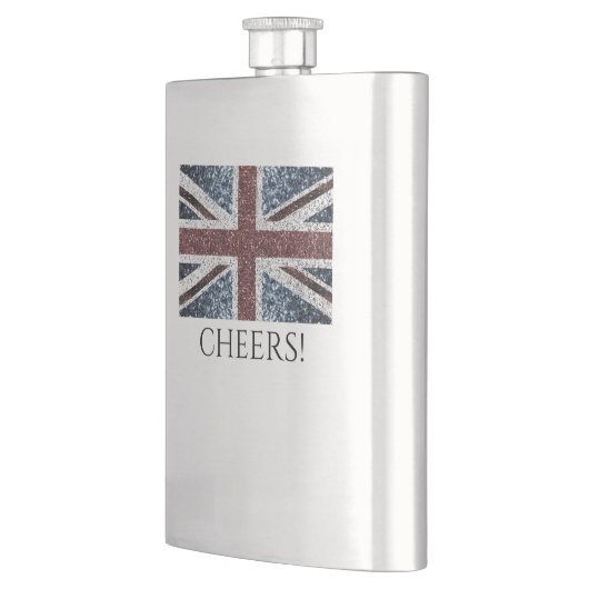 イギリス国旗の素朴ヴィンテージのグリッターきらきら光る フラスク (左)