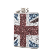 イギリス国旗の素朴ヴィンテージのグリッターきらきら光る フラスク (左)