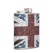 イギリス国旗の素朴ヴィンテージのグリッターきらきら光る フラスク (右)